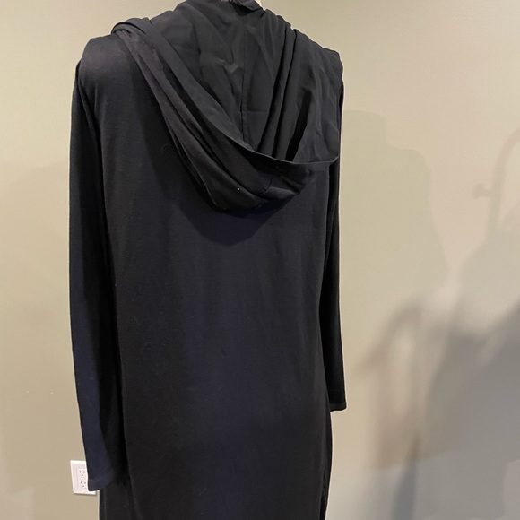 Miilla/ size large long black hooded cardigan - Picture 2 of 5